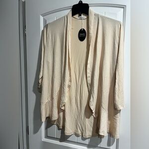 New NWT cream tan beige cardigan cardi lightweight L large